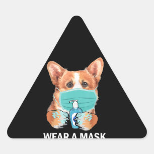 Adesivo Triangular Presente no cão Máscara de Visto de Máscara Vest