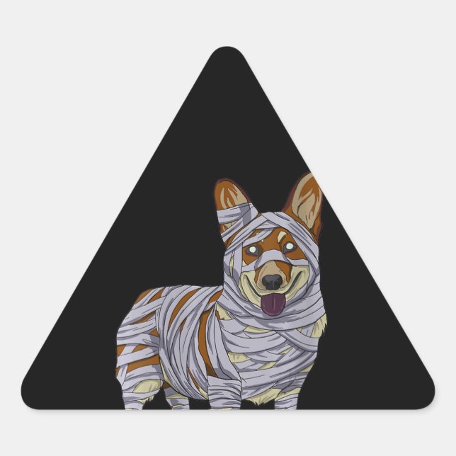 Adesivo Triangular Presente no cão | Mummy de Cachorro (Frente)