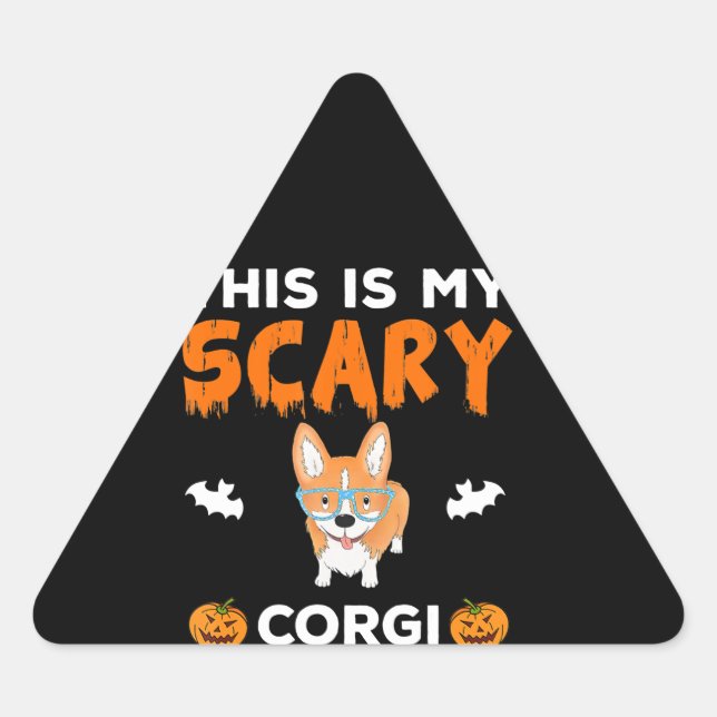 Adesivo Triangular Presente no cão | Traje de Corgi Cachorro Engraçad (Frente)