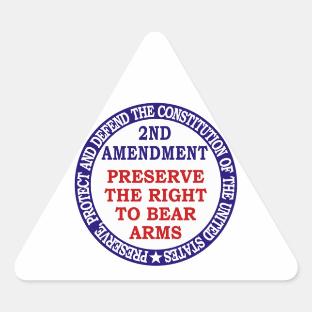 Adesivo Triangular Preservar o direito de vedar armas ( alteração seg (Frente)
