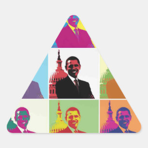 Adesivo Triangular Presidente Obama Pop Art