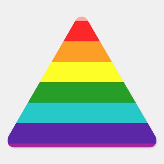 Adesivo Triangular Primeiro Sinalizador Orgulho gay do Arco-íris (Frente)