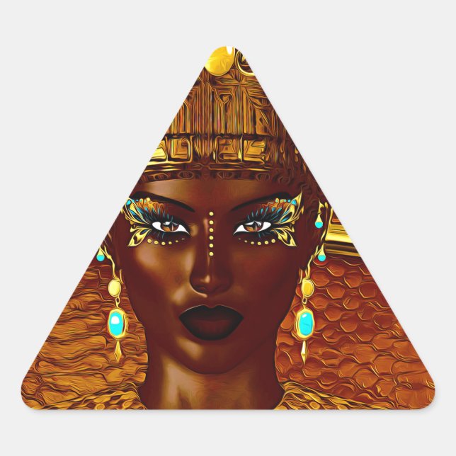 Adesivo Triangular Princesa negra egípcia na nossa arte digital moder (Frente)