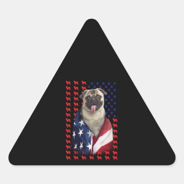 Adesivo Triangular Puggy USA American Flag (Frente)