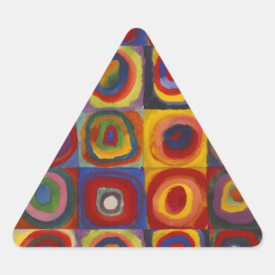 Adesivo Triangular Quadrados Com Círculos Concêntricos