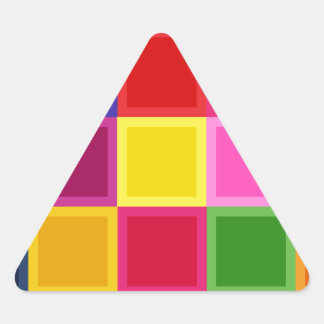 Adesivo Triangular Quadrados e Stripes Multicoloridos Girly