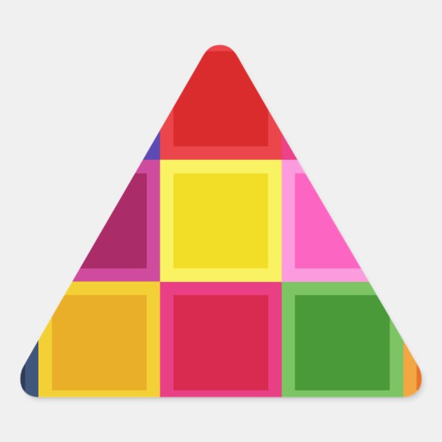 Adesivo Triangular Quadrados e Stripes Multicoloridos Girly (Frente)