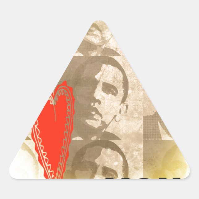 Adesivo Triangular Quênia Nós Amo Você Design De Arte Perspectiva (Frente)