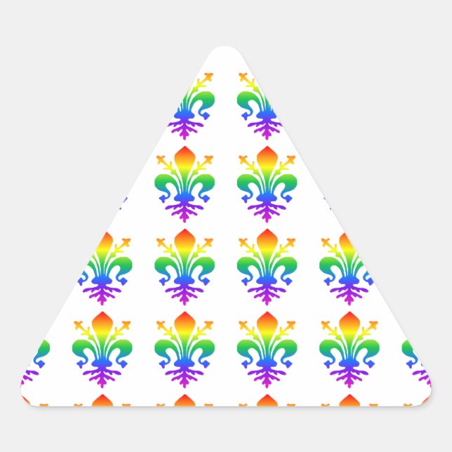Adesivo Triangular Rainbow Fleur-de-lis (Frente)