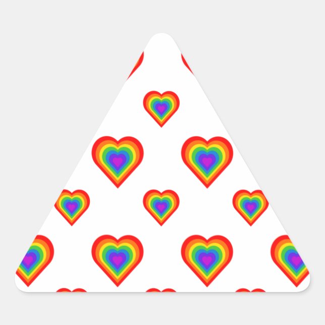 Adesivo Triangular Rainbow Heart (Frente)