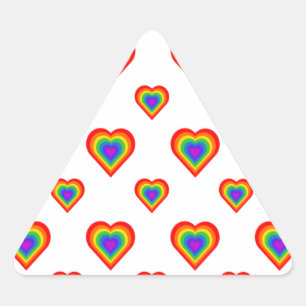 Adesivo Triangular Rainbow Heart