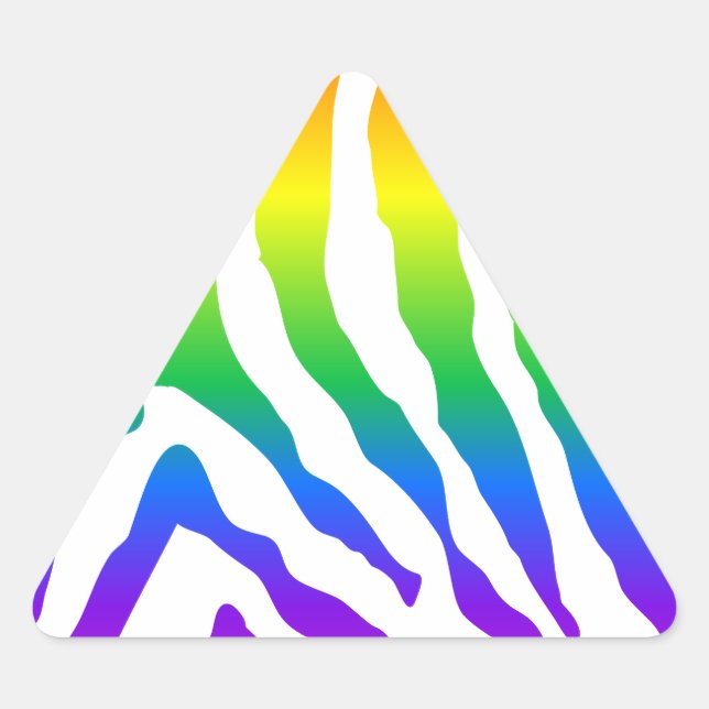 Adesivo Triangular Rainbow Zebra Pattern (Frente)