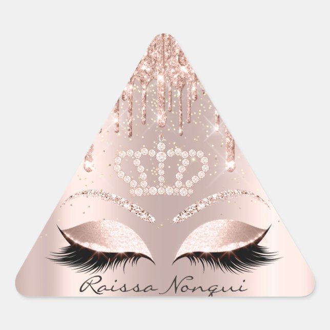 Adesivo Triangular Raissa Crown 16ª 15 Bridal Rosa Glitter (Frente)