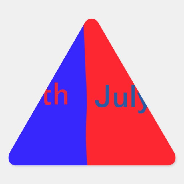 Adesivo Triangular Red Black American Day 4 de julho adicione texto s (Frente)