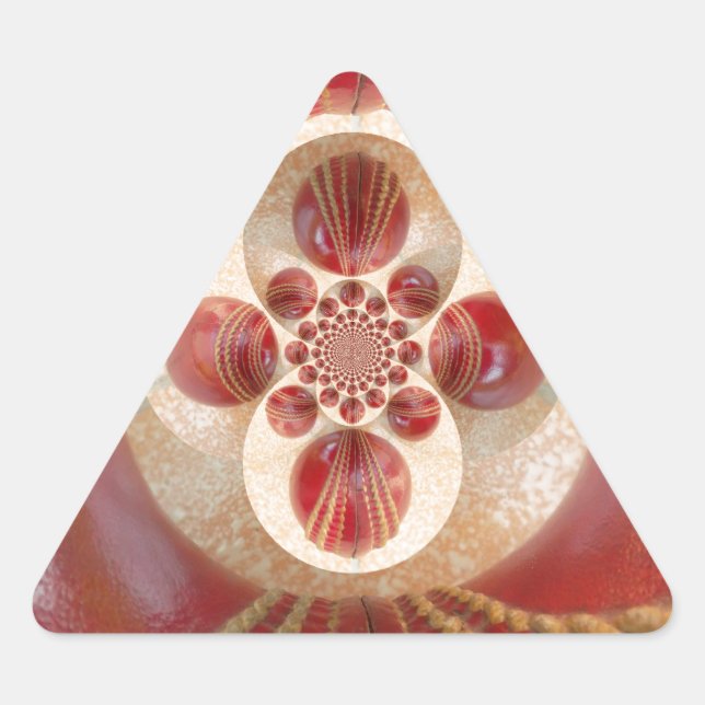 Adesivo Triangular Red Cricket Balls Abstrato (Frente)
