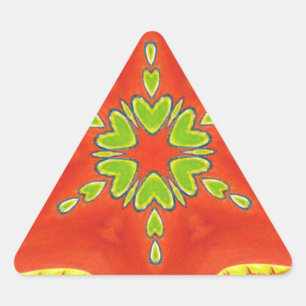 Adesivo Triangular Red Dourada Mandala Art Impressão