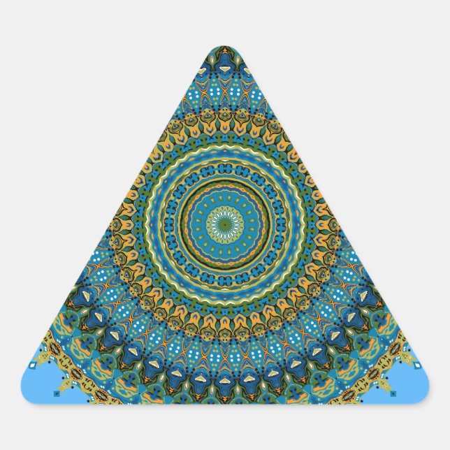 Adesivo Triangular Regalia Aqua Blues Kaleidoscópio n.o 5 (Frente)