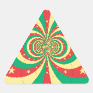 Adesivo Triangular République du Cameroun, estrela de cinco pontas