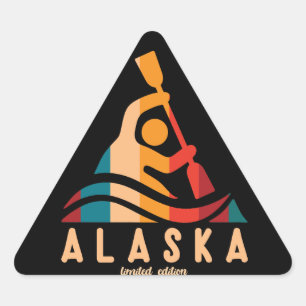 Adesivo Triangular Retro Alaska Kayaking