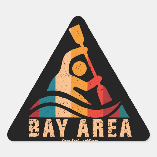 Adesivo Triangular Retro Bay Area Kayaking (Frente)