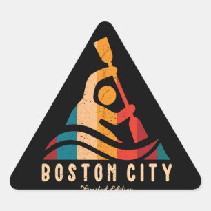 Adesivo Triangular Retro Boston City Kayaking