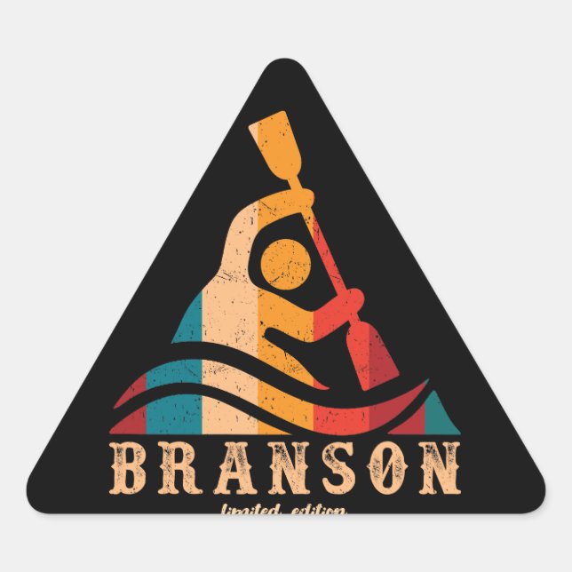Adesivo Triangular Retro Branson Kayaking (Frente)