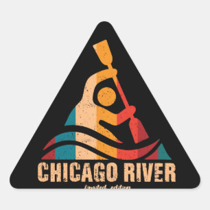 Adesivo Triangular Retro Chicago River Kayaking