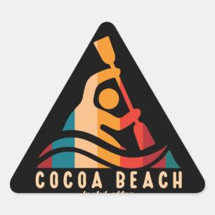 Adesivo Triangular Retro Cocoa Beach Kayaking
