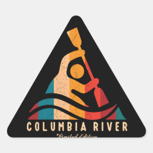 Adesivo Triangular Retro Columbia River Kayaking