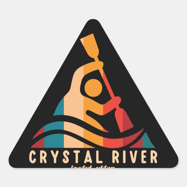 Adesivo Triangular Retro Crystal River Kayaking (Frente)
