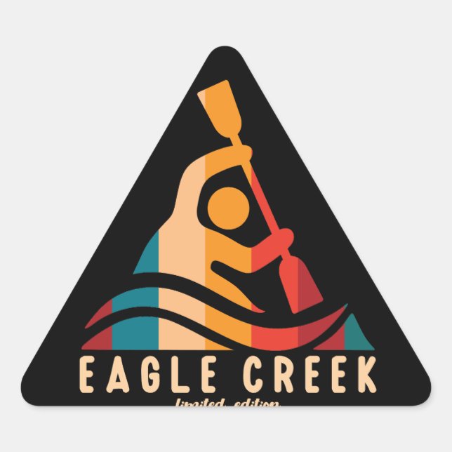 Adesivo Triangular Retro Eagle Creek Kayaking (Frente)