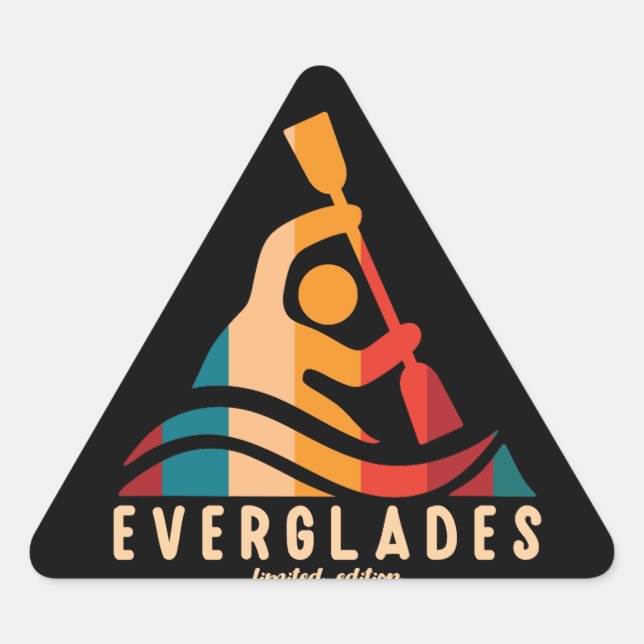 Adesivo Triangular Retro Everglades Kayaking (Frente)