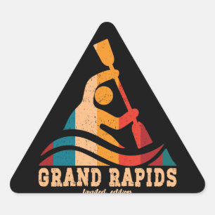 Adesivo Triangular Retro Grand Rapids Kayaking