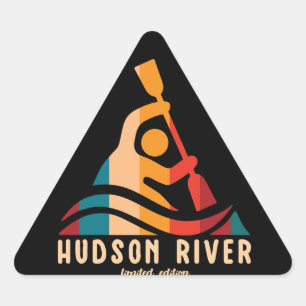 Adesivo Triangular Retro Hudson River Kayaking