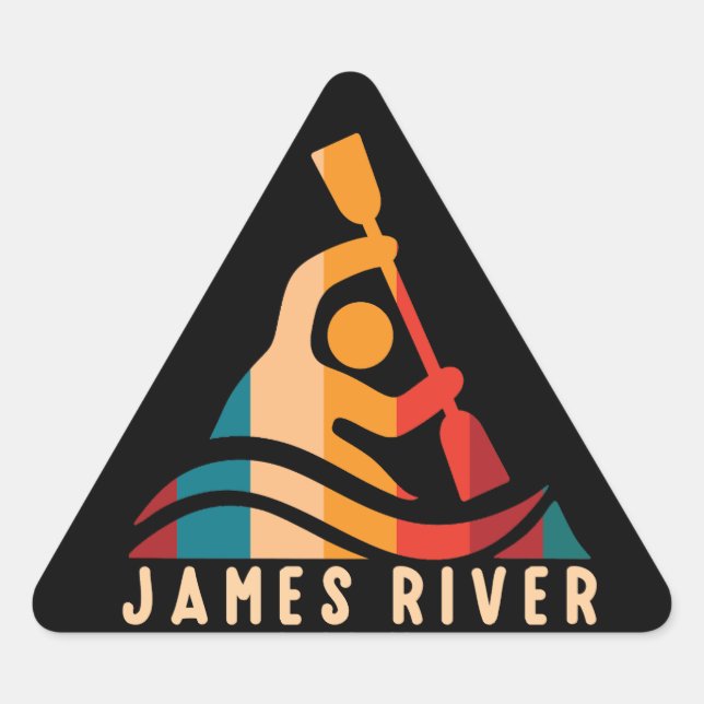Adesivo Triangular Retro James River Kayaking (Frente)