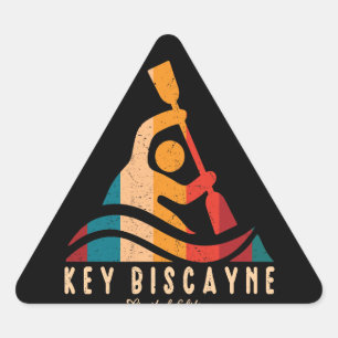Adesivo Triangular Retro Key Biscayne Kayaking