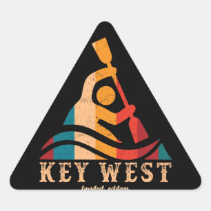 Adesivo Triangular Retro Key West Kayaking