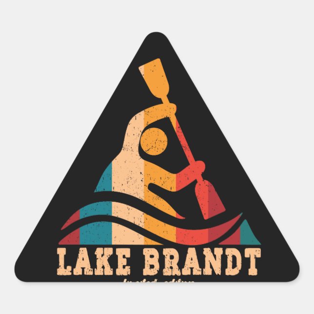 Adesivo Triangular Retro Lake Brant Kayaking (Frente)
