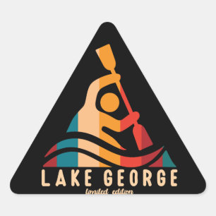 Adesivo Triangular Retro Lake George Kayaking
