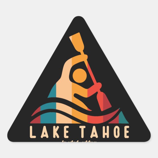 Adesivo Triangular Retro Lake Tahoe Kayaking (Frente)