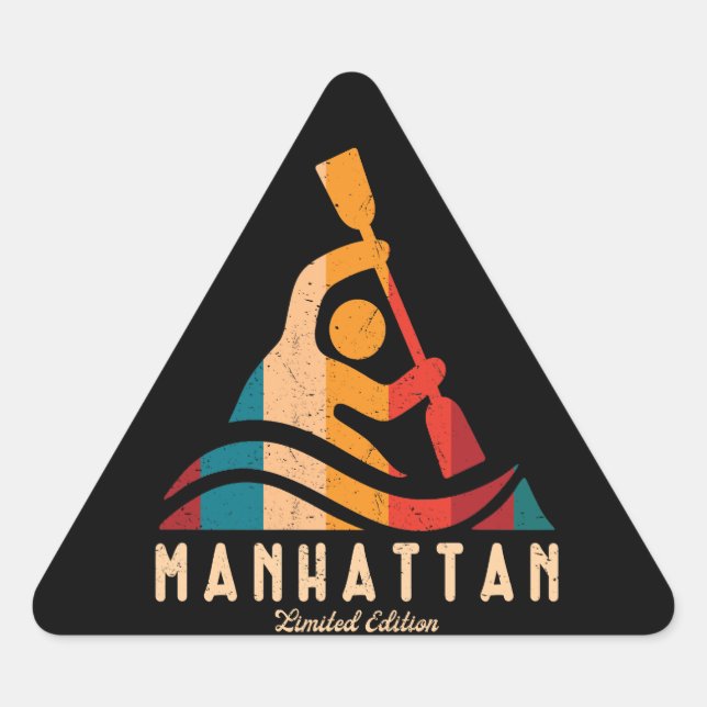 Adesivo Triangular Retro Manhattan Kayaking (Frente)