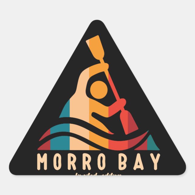 Adesivo Triangular Retro Morro Bay Kayaking (Frente)
