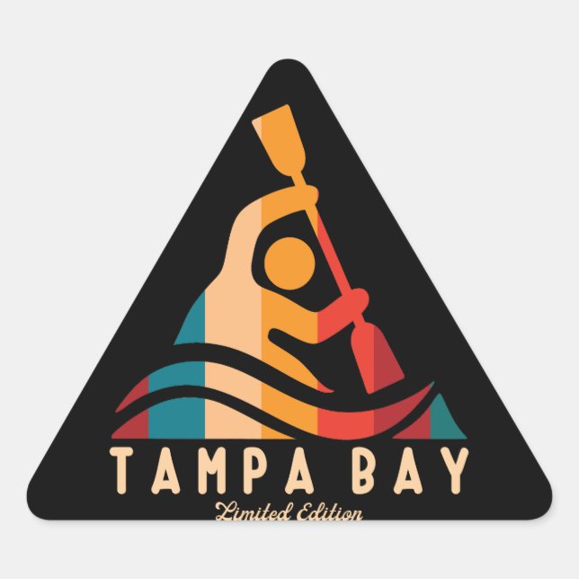 Adesivo Triangular Retro Tampa Bay Kayaking (Frente)