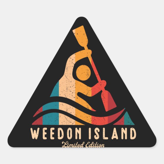 Adesivo Triangular Retro Weedon Island Kayaking (Frente)