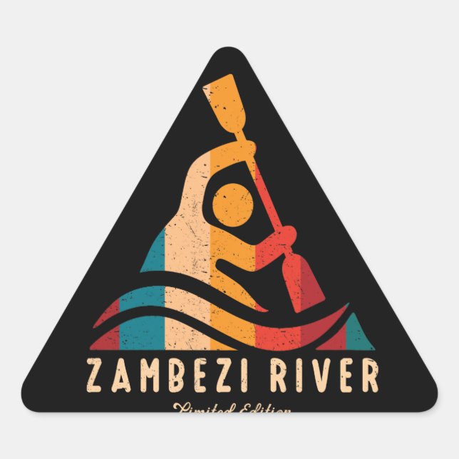 Adesivo Triangular Retro Zambezi River Kayaking (Frente)