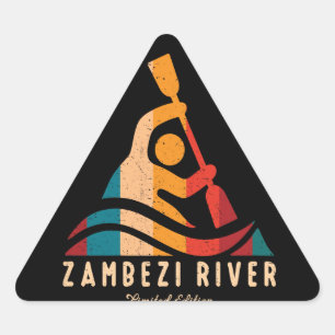 Adesivo Triangular Retro Zambezi River Kayaking