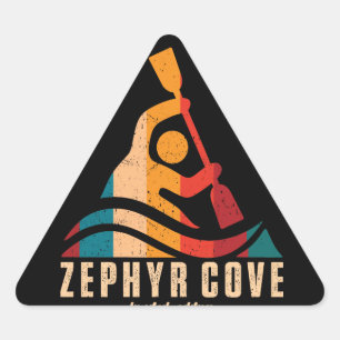 Adesivo Triangular Retro Zephyr Cove Kayaking