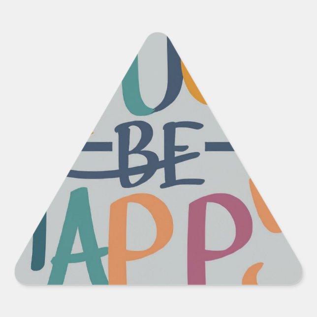 Adesivo Triangular Ria, seja feliz (Frente)