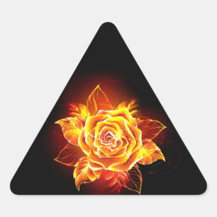 Adesivo Triangular Rosa de Fogo em Flor