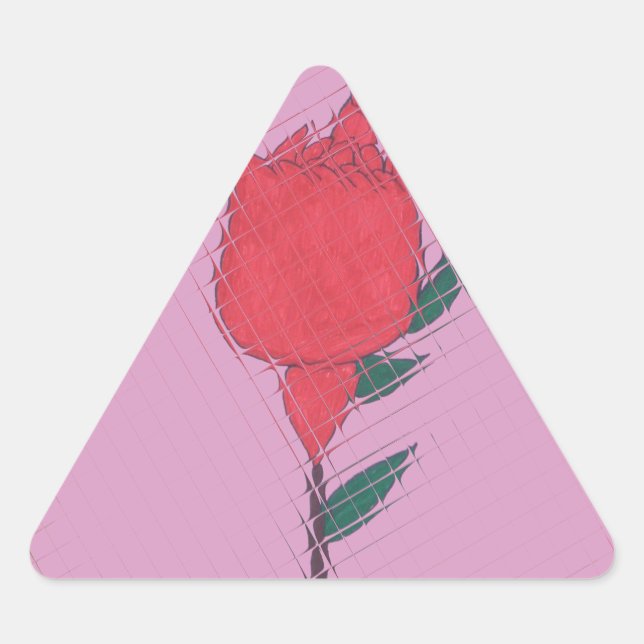 Adesivo Triangular Rosa vermelha a rosa: Impressão/Gráfico de Borda F (Frente)